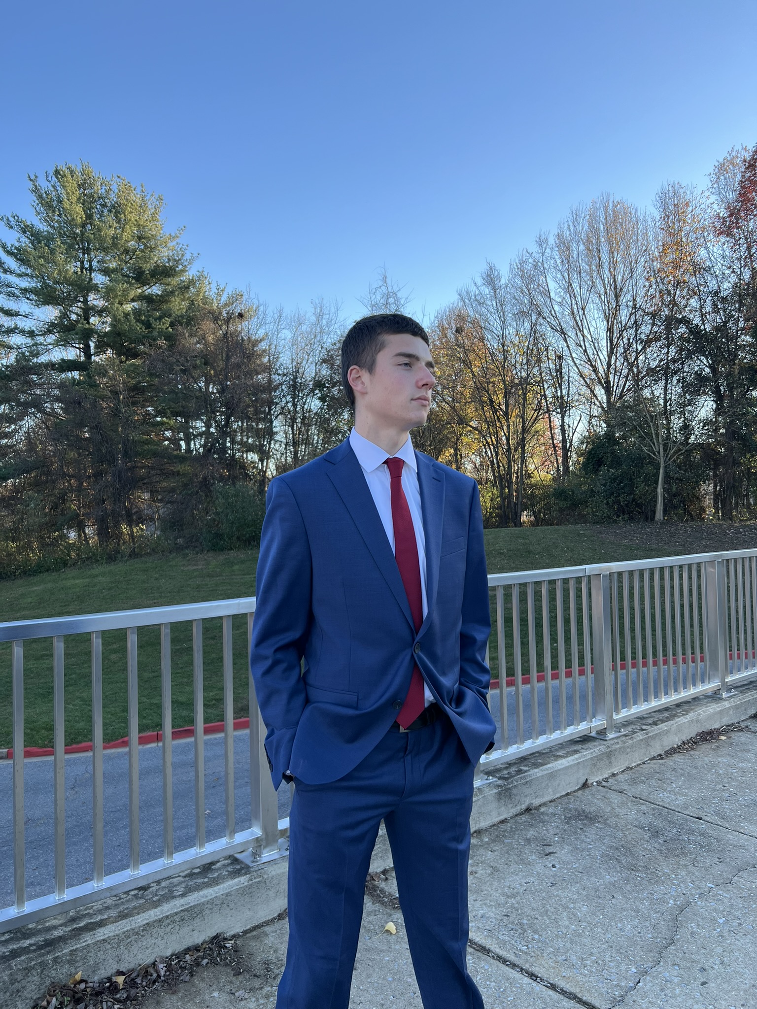 Dylan in a blue suit